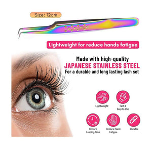 Curved Fiber tip eyelash tweezer for lash - Cross Edge Corporation