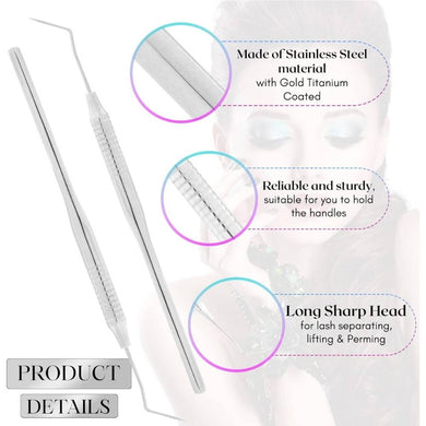 Ergonomic Designee Sliver Lash Lift Perm Tool nonslip with double side grooves - Cross Edge Corporation