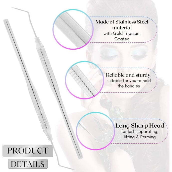 Ergonomic Designee Sliver Lash Lift Perm Tool nonslip with double side grooves - Cross Edge Corporation