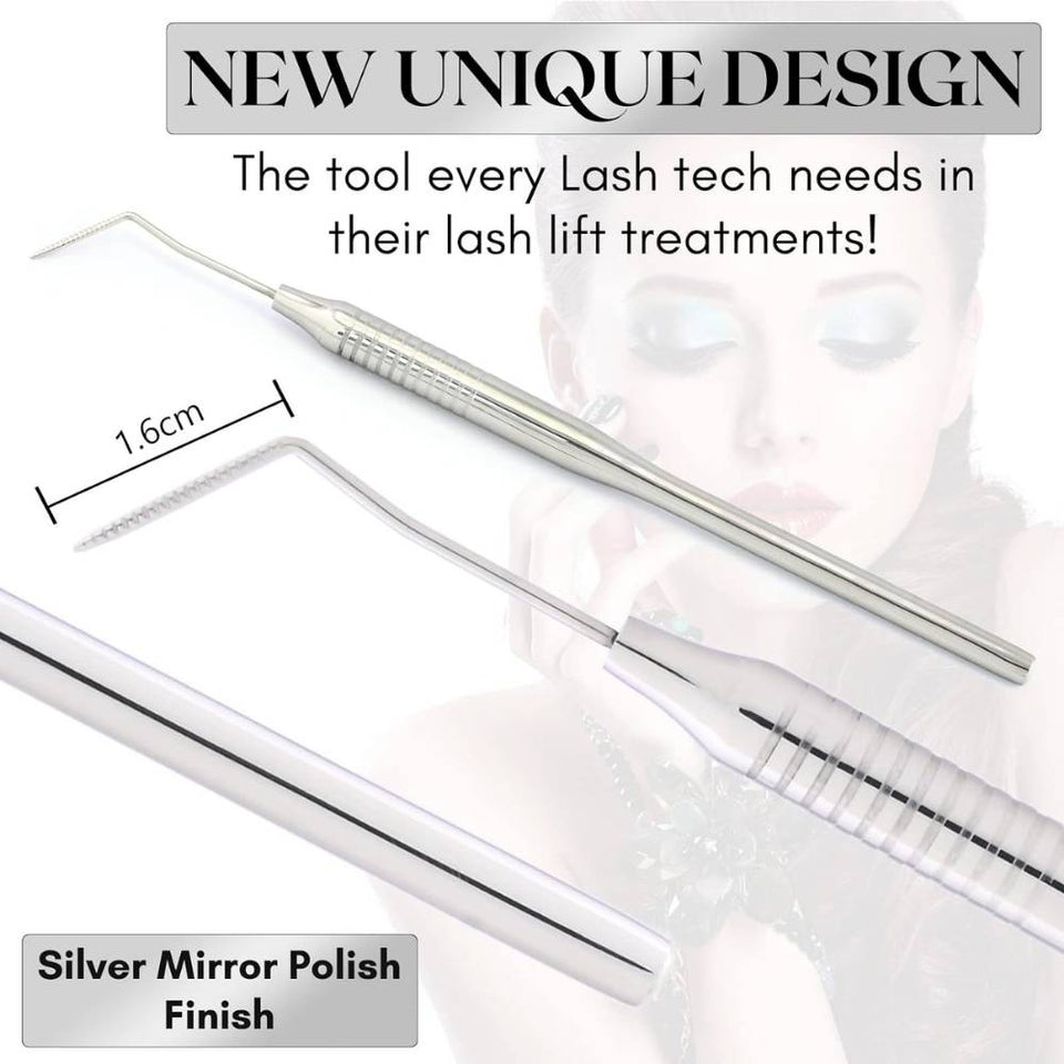 Ergonomic Designee Sliver Lash Lift Perm Tool nonslip with double side grooves - Cross Edge Corporation
