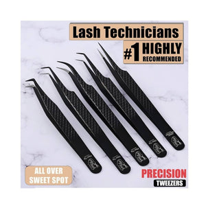 5Pcs Lash Tweezers Set for Eyelash Extension - Cross Edge Corporation