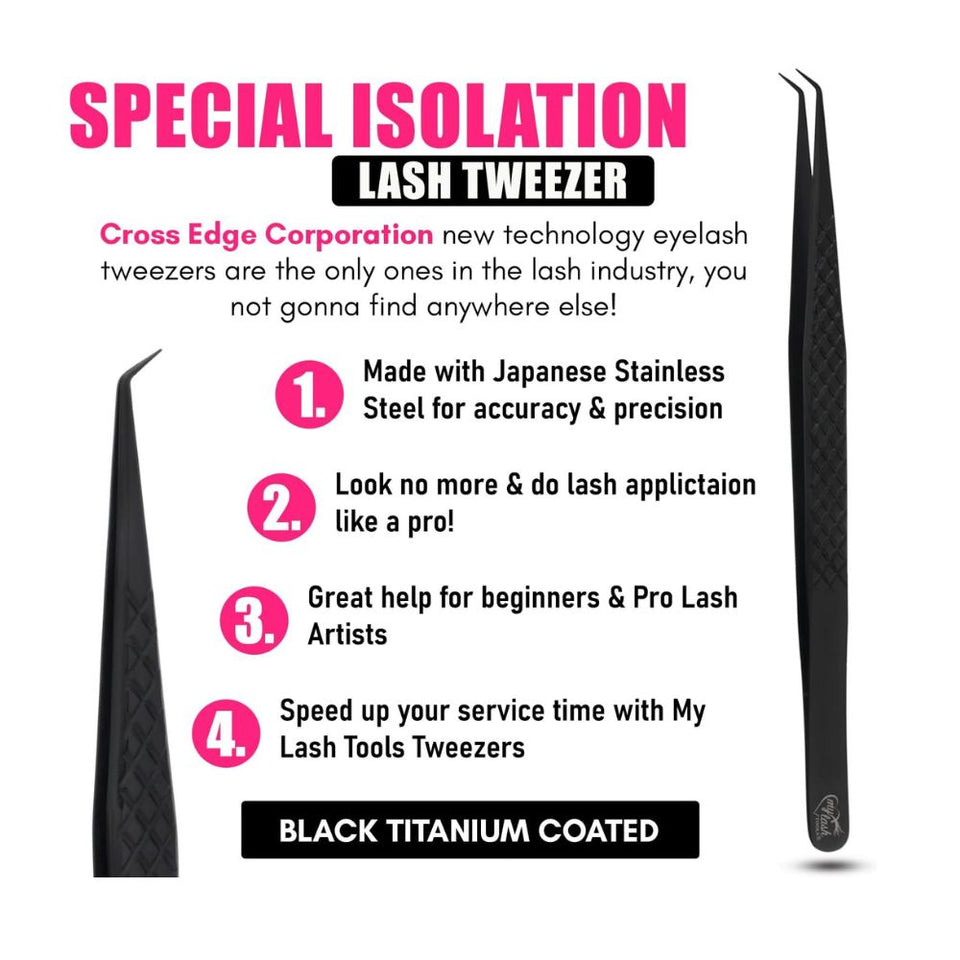 Eyelash Extension Tweezers Curved Degree for Individual Isolation - Cross Edge Corporation