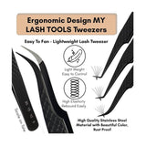 5Pcs Lash Tweezers Set for Eyelash Extension - Cross Edge Corporation