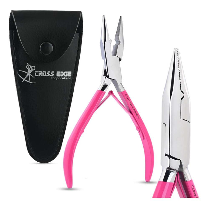 Three hole plier silver steel pink grip - Cross Edge Corporation