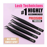 4Pcs Eyelash Extension Precision Fiber Tip Lash Tweezers - Cross Edge Corporation