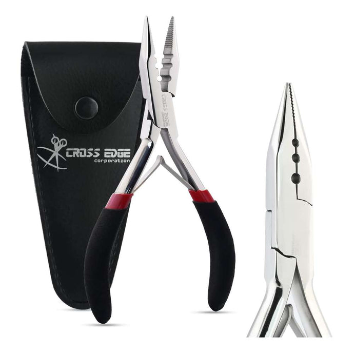 Three-hole plier silver steel black grip - Cross Edge Corporation