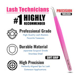 Pink Eyelash Extension Tweezers Curved Degree for Individual Isolation - Cross Edge Corporation