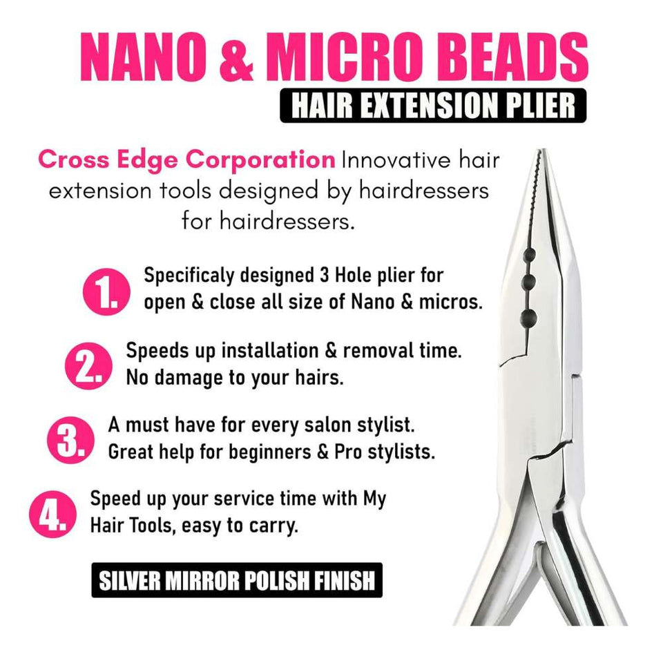 Three-hole plier silver steel black grip - Cross Edge Corporation