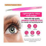 Pink Eyelash Extension Tweezers Curved Degree for Individual Isolation - Cross Edge Corporation