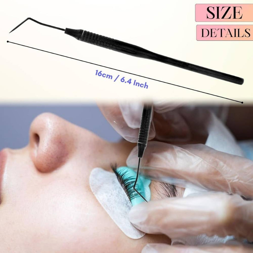 Black Stainless steel Lash Lift Perm Tool nonslip with double side grooves - Cross Edge Corporation