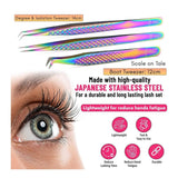 Eyelash Extension Curved Degree Tweezers for Isolation Lash Extensions - Cross Edge Corporation