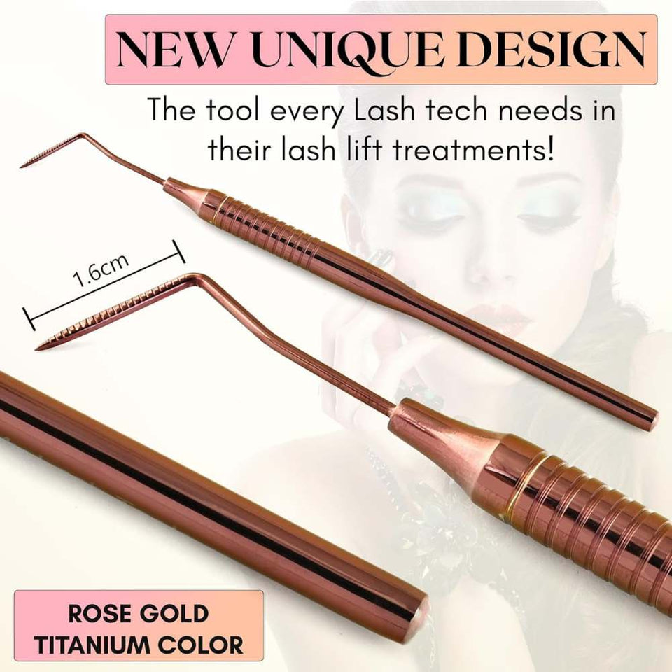 Rose Gold Lash Lift Perm Tool nonslip with double side grooves - Cross Edge Corporation