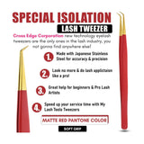 Red Gold Fiber tip Eyelash tweezer for Individual Isolation & Classic Lashes - Cross Edge Corporation