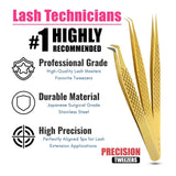 Eyelash Extension Curved Degree Tweezers for Isolation Lash Extensions - Cross Edge Corporation