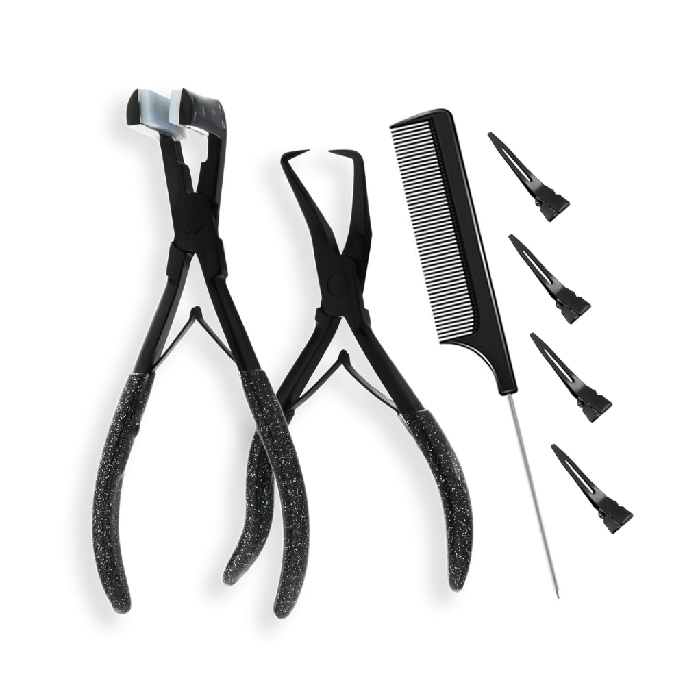 Hair Extension Tapin plier with comb and clips - Cross Edge Corporation