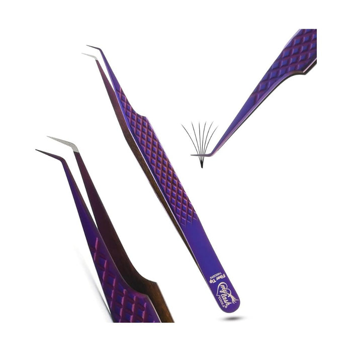 Purple Fiber Tip Lash Tweezers for Eyelash Extension - Cross Edge Corporation