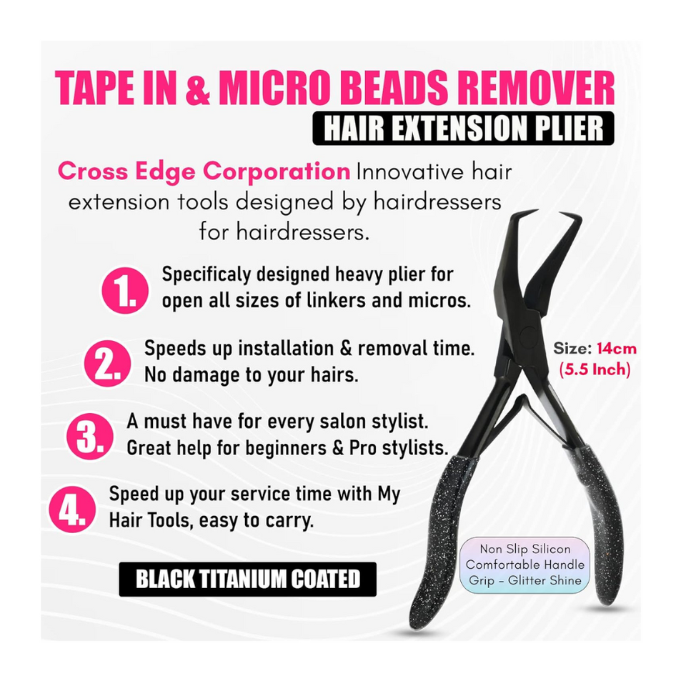 Hair Extension Tapin plier with comb and clips - Cross Edge Corporation