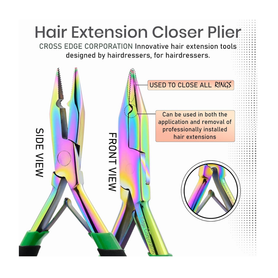 Rainbow Professional Hair Extension Tools Kit - Cross Edge Corporation