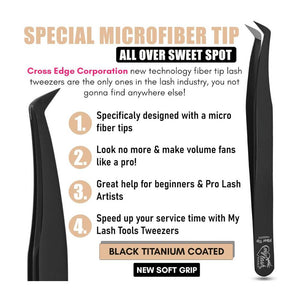 Eyelash Extensions Mega Volume Tweezers for Women - Cross Edge Corporation