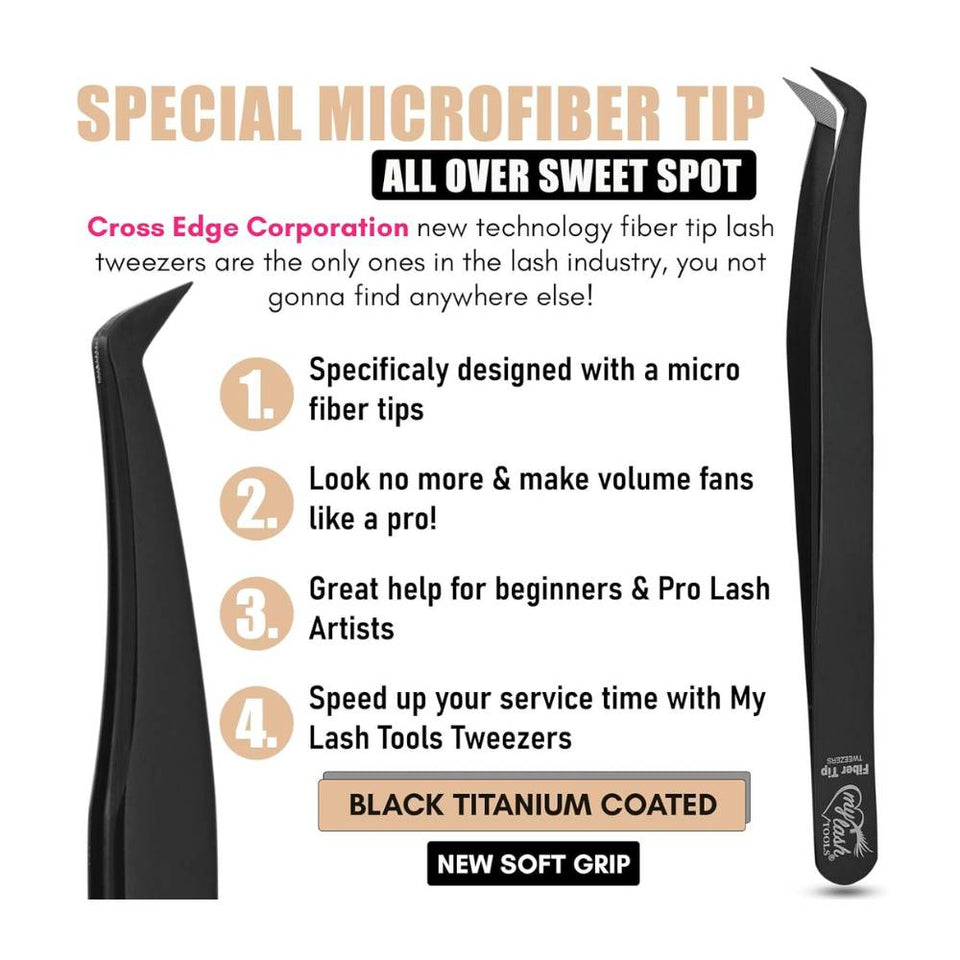 Eyelash Extensions Mega Volume Tweezers for Women - Cross Edge Corporation