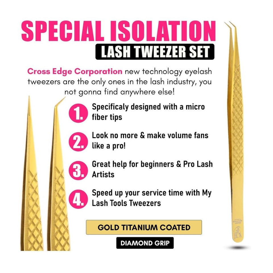 Isolation Tweezers Eyelash Extension Curved Degree - Cross Edge Corporation