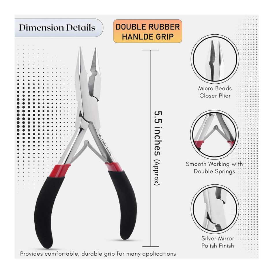 Silver Professional Hair Extension Tools Kit - Cross Edge Corporation