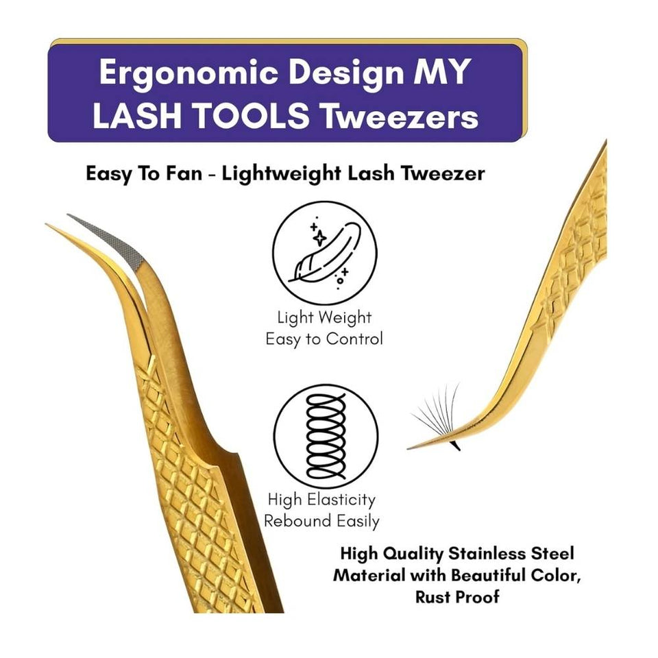 Lash Extensions Mega Curved Volume Lash Tweezer - Cross Edge Corporation