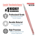 Baby Pink Curved Degree Tweezers for Isolation Lash Extensions - Cross Edge Corporation