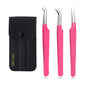 Professional Fiber Tip Lash Tweezers for Eyelash Extensions Curved & Volume Tweezers - Cross Edge Corporation