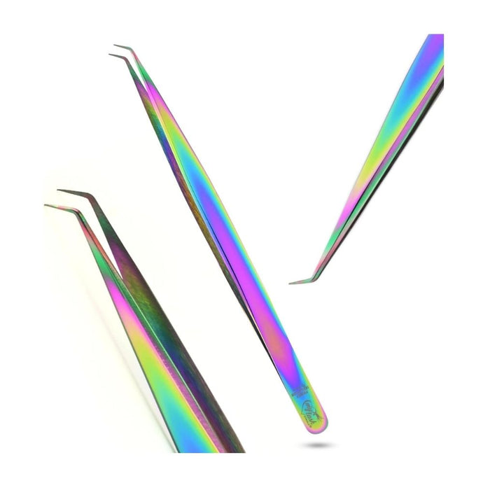 Rainbow Curved Degree Tweezers for Isolation Lash Extensions - Cross Edge Corporation