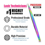 Rainbow Curved Degree Tweezers for Isolation Lash Extensions - Cross Edge Corporation