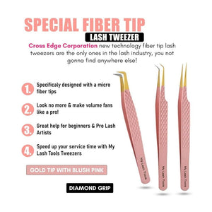 Dimond grip Individual Isolation & Classic Lashes Tweezer set Best for Volume - Cross Edge Corporation