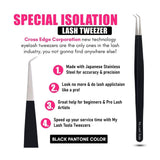 Black fiber tip Tweezers for Isolation Lash Extensions - Cross Edge Corporation