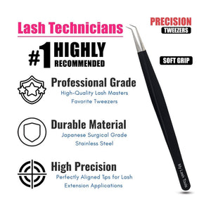 Black fiber tip Tweezers for Isolation Lash Extensions - Cross Edge Corporation