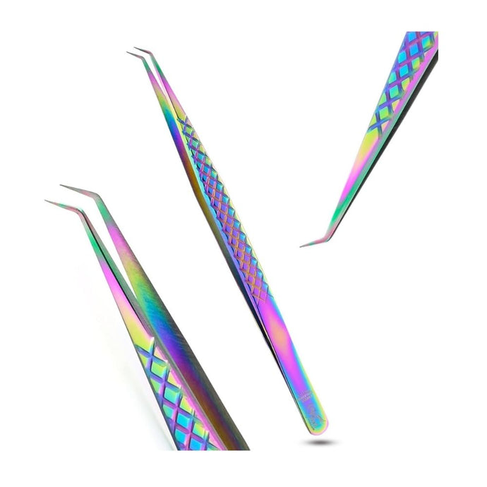 Diamond Rainbow fiber tip Tweezers for Isolation Lash Extensions - Cross Edge Corporation