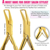 Gold Hair Extension Micro Beads & Tape in Remover Plier with Soft Rubber Grip - Cross Edge Corporation