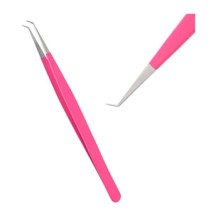 Solo pink fiber tip Tweezers for Isolation Lash Extensions - Cross Edge Corporation