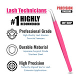 Solo pink fiber tip Tweezers for Isolation Lash Extensions - Cross Edge Corporation