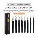 Black Eyelash Extension Curved 45 Degree Angled Tweezer - Cross Edge Corporation