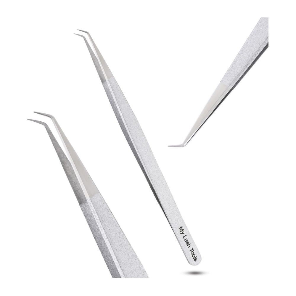 Silver fiber tip Tweezers for Isolation Lash Extensions - Cross Edge Corporation