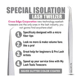 Silver fiber tip Tweezers for Isolation Lash Extensions - Cross Edge Corporation