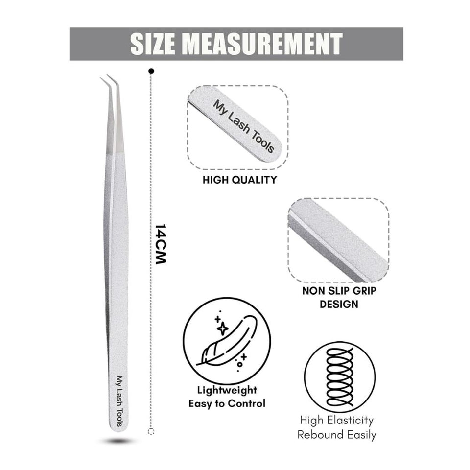 Silver fiber tip Tweezers for Isolation Lash Extensions - Cross Edge Corporation