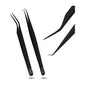 Black Fiber Tip Isolation Lash Tweezers set - Cross Edge Corporation