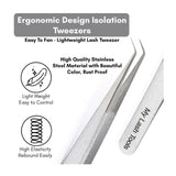 Silver fiber tip Tweezers for Isolation Lash Extensions - Cross Edge Corporation