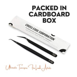 Black Fiber Tip Isolation Lash Tweezers set - Cross Edge Corporation