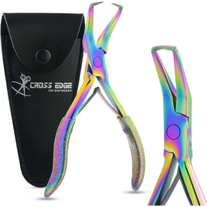 Rainbow Hair Extension Micro Beads & Tape in Remover Plier with Soft Rubber Grip - Cross Edge Corporation