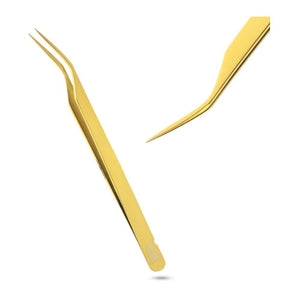 Solo Gold Isolation Lash Tweezers for Eyelash Extensions - Cross Edge Corporation