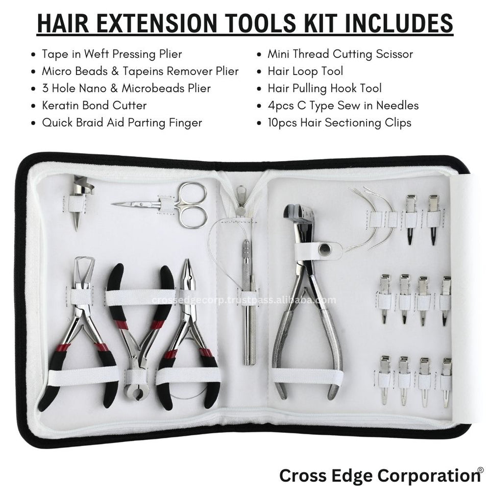 Hair extension tools including | Tape In Extension Plier | The Keratin Bond Cutter