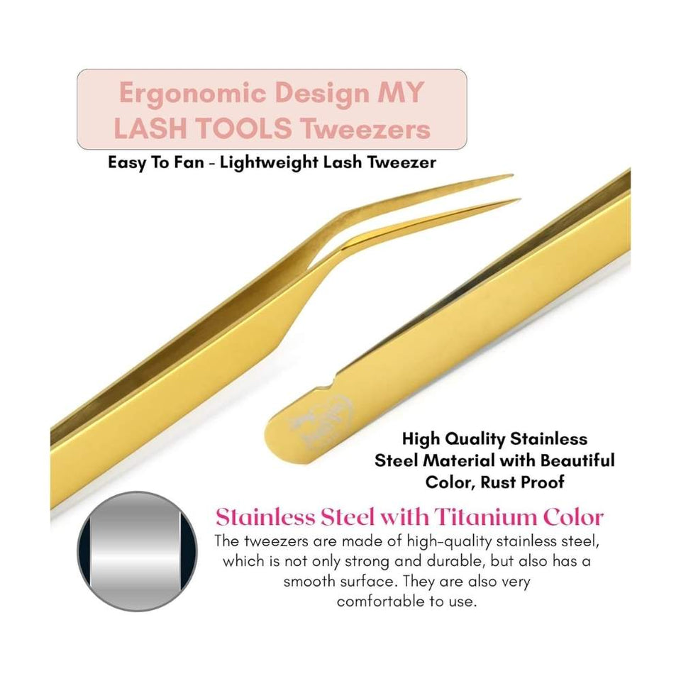 Solo Gold Isolation Lash Tweezers for Eyelash Extensions - Cross Edge Corporation