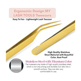 Solo Gold Isolation Lash Tweezers for Eyelash Extensions - Cross Edge Corporation